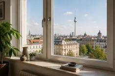 Saubere Fenster mit Blick über Berlin – Weinreich-Haus-Service