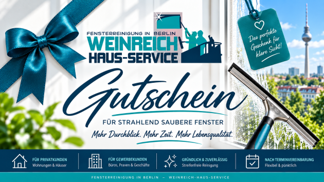 Gutschein für Fenster putzen in Berlin – Weinreich-Haus-Service