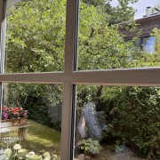 Gereinigte Fenster mit Blick in den Garten nach der Fensterreinigung in Berlin-Niederschönhausen